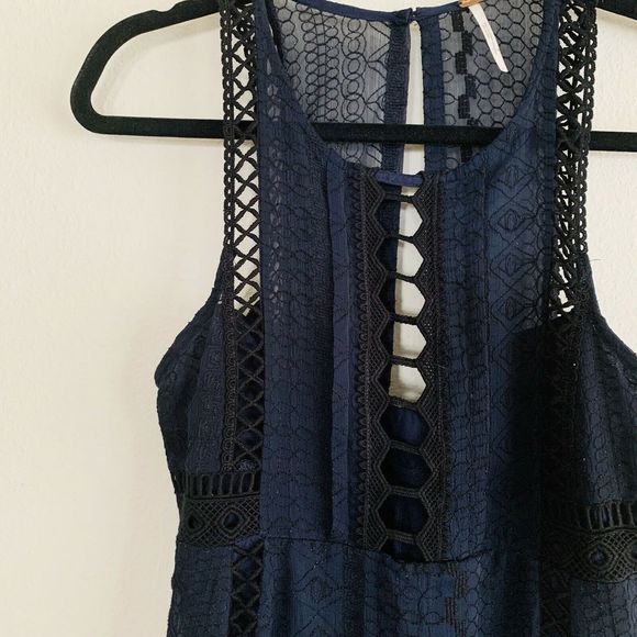 Free People Blue Lace Embroidered Dress - Picture 3 of 6